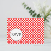 Weiße Polka-Punkte auf Red Editable RSVP-Karten RSVP Karte (Stehend Vorderseite)