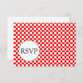 Weiße Polka-Punkte auf Red Editable RSVP-Karten RSVP Karte (Vorne/Hinten)