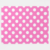 Weiße Polka-Punkte auf rosa Fleecedecke (Vorderseite (Horizontal))