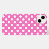 Weiße Polka-Punkte auf rosa iPhone Hülle (Rückseite (Horizontal))