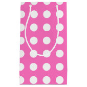 Weiße Polka-Punkte auf rosa Kleine Geschenktüte (Vorderseite)