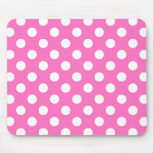 Weiße Polka-Punkte auf rosa Mousepad (Vorne)