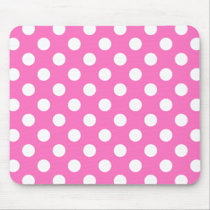 Weiße Polka-Punkte auf rosa Mousepad