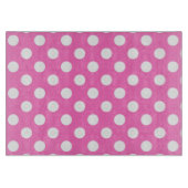 Weiße Polka-Punkte auf rosa Schneidebrett (Vorderseite)