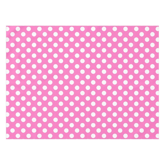 Weiße Polka-Punkte auf rosa Tischdecke (Vorderseite (Horizontal))