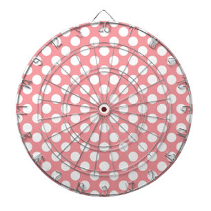 Weiße Polka Punkte auf rosa Untergrund Dartscheibe