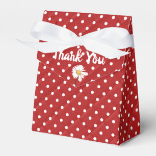Weiße Polka Punkte auf rot danke Geschenkschachtel
