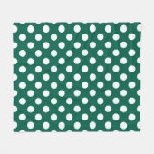 Weiße Polka-Punkte auf Salbei grün Fleecedecke (Vorderseite (Horizontal))