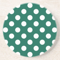 Weiße Polka-Punkte auf Salbei grün