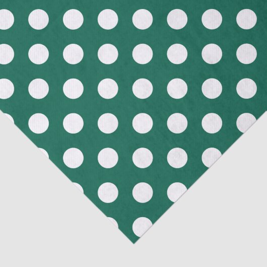 Weiße Polka-Punkte auf Salbei grün Seidenpapier (Ausschnitt)