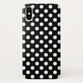 Weiße Polka Punkte auf schwarz Case-Mate iPhone Hülle (Rückseite)