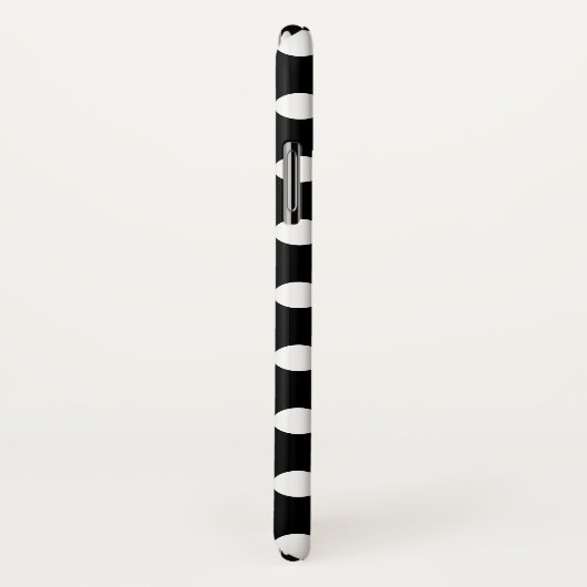 Weiße Polka Punkte auf schwarz Case-Mate iPhone Hülle (Hinten/Rechts)