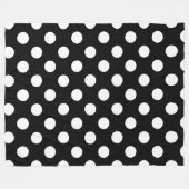 Weiße Polka Punkte auf schwarz Fleecedecke (Vorderseite (Horizontal))