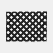 Weiße Polka Punkte auf schwarz Fleecedecke (Vorderseite (Horizontal))