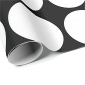 Weiße Polka-Punkte auf schwarz geometrischem Muste Geschenkpapier (Rolleneckpunkt)