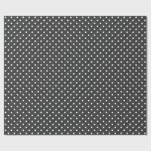 weiße Polka Punkte auf schwarz Geschenkpapier (Flach)