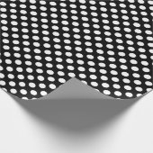 weiße Polka Punkte auf schwarz Geschenkpapier (Ecke)
