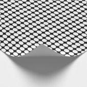 Weiße Polka Punkte auf schwarz Geschenkpapier (Ecke)