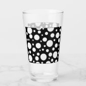 Weiße Polka Punkte auf schwarz | Glas (Rückseite)