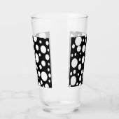 Weiße Polka Punkte auf schwarz | Glas (Links)