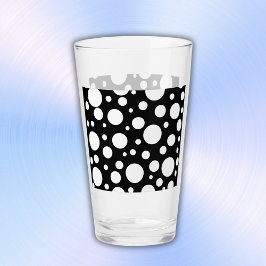 Weiße Polka Punkte auf schwarz | Glas
