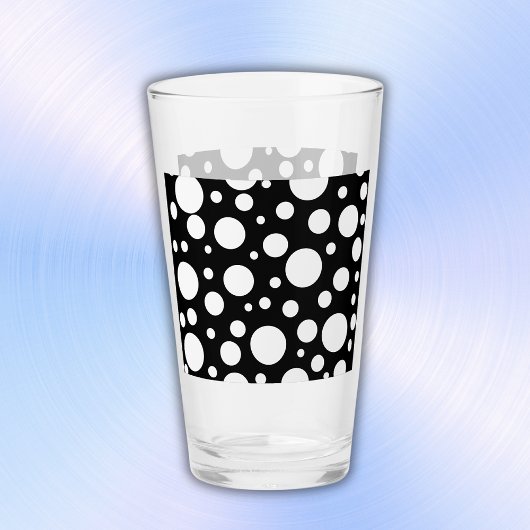 Weiße Polka Punkte auf schwarz | Glas