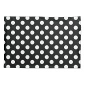 Weiße Polka Punkte auf schwarz Kissenbezug (Rückseite)