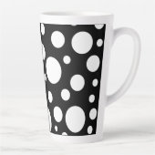 Weiße Polka Punkte auf schwarz | Milchtasse (Rechts)