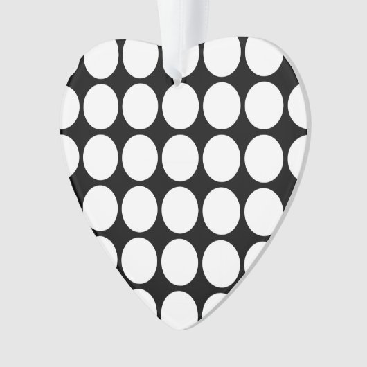 Weiße Polka Punkte auf schwarz Ornament (Vorderseite)