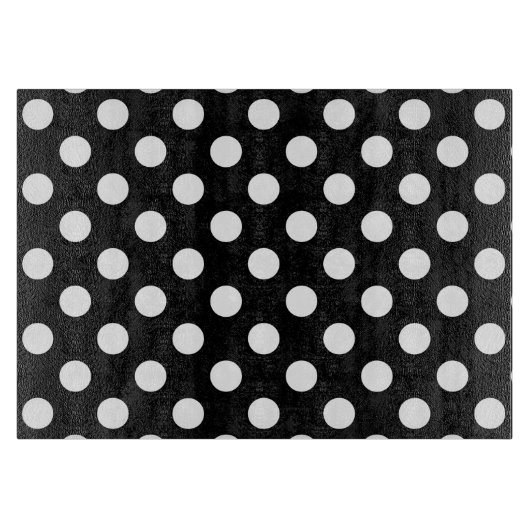 Weiße Polka Punkte auf schwarz Schneidebrett (Vorderseite)