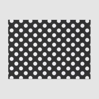 Weiße Polka Punkte auf schwarz Seidenpapier