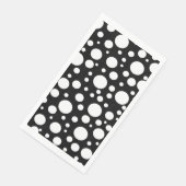 Weiße Polka Punkte auf schwarz | Serviette (Ecke)