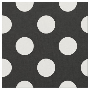 Weiße Polka Punkte auf schwarz Stoff