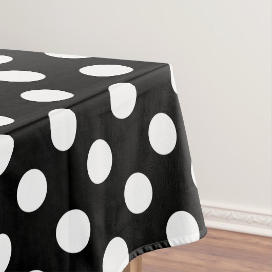 Weiße Polka Punkte auf schwarz Tischdecke (Beispiel)