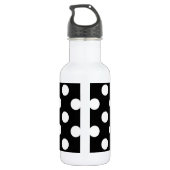 Weiße Polka Punkte auf schwarz Trinkflasche (Rückseite)