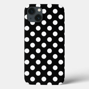 Weiße Polka Punkte auf schwarzem Fall Case-Mate iP iPhone Hülle