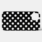 Weiße Polka Punkte auf schwarzem Fall Case-Mate iP iPhone Hülle (Rückseite (Horizontal))
