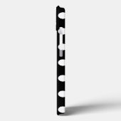 Weiße Polka Punkte auf schwarzem Fall Case-Mate iP iPhone Hülle (Rückseite / Links)