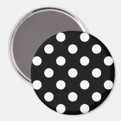 Weiße Polka Punkte auf schwarzem Hintergrund Magnet (Vorderseite/Rückseite)