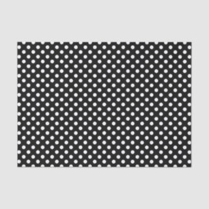 Weiße Polka-Punkte auf schwarzem Hintergrund Seidenpapier