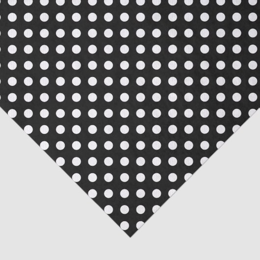 Weiße Polka-Punkte auf schwarzem Hintergrund Seidenpapier (Ausschnitt)