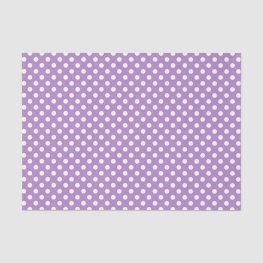 Weiße Polka-Punkte auf Thistle Lila Seidenpapier (Vorderseite)