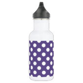 Weiße Polka-Punkte auf Ultraviolett Edelstahlflasche (Rechts)
