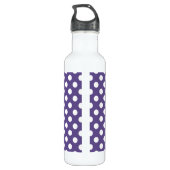 Weiße Polka-Punkte auf Ultraviolett Edelstahlflasche (Rückseite)