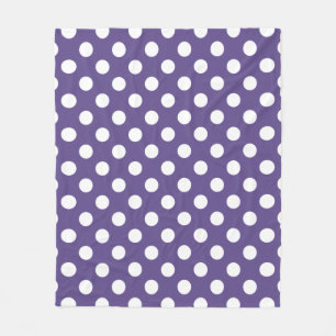 Weiße Polka-Punkte auf Ultraviolett Fleecedecke