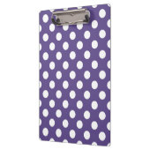 Weiße Polka-Punkte auf Ultraviolett Klemmbrett (Links)