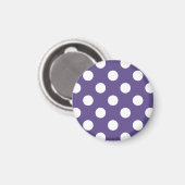 Weiße Polka-Punkte auf Ultraviolett Magnet (Vorderseite/Rückseite)
