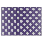 Weiße Polka-Punkte auf Ultraviolett Schneidebrett (Vorderseite)