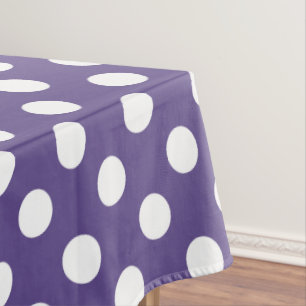Weiße Polka-Punkte auf Ultraviolett Tischdecke