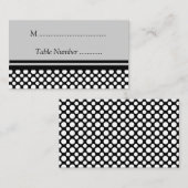 Weiße Polka-Punkte benutzerdefinierte Tafelkarten Platzkarte (Vorne/Hinten)